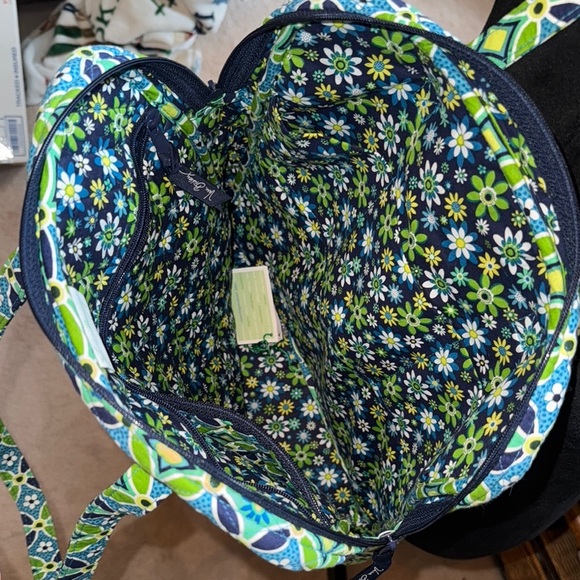 Vera Bradley Green and Blue Floral Tote Bag - Picture 3 of 5